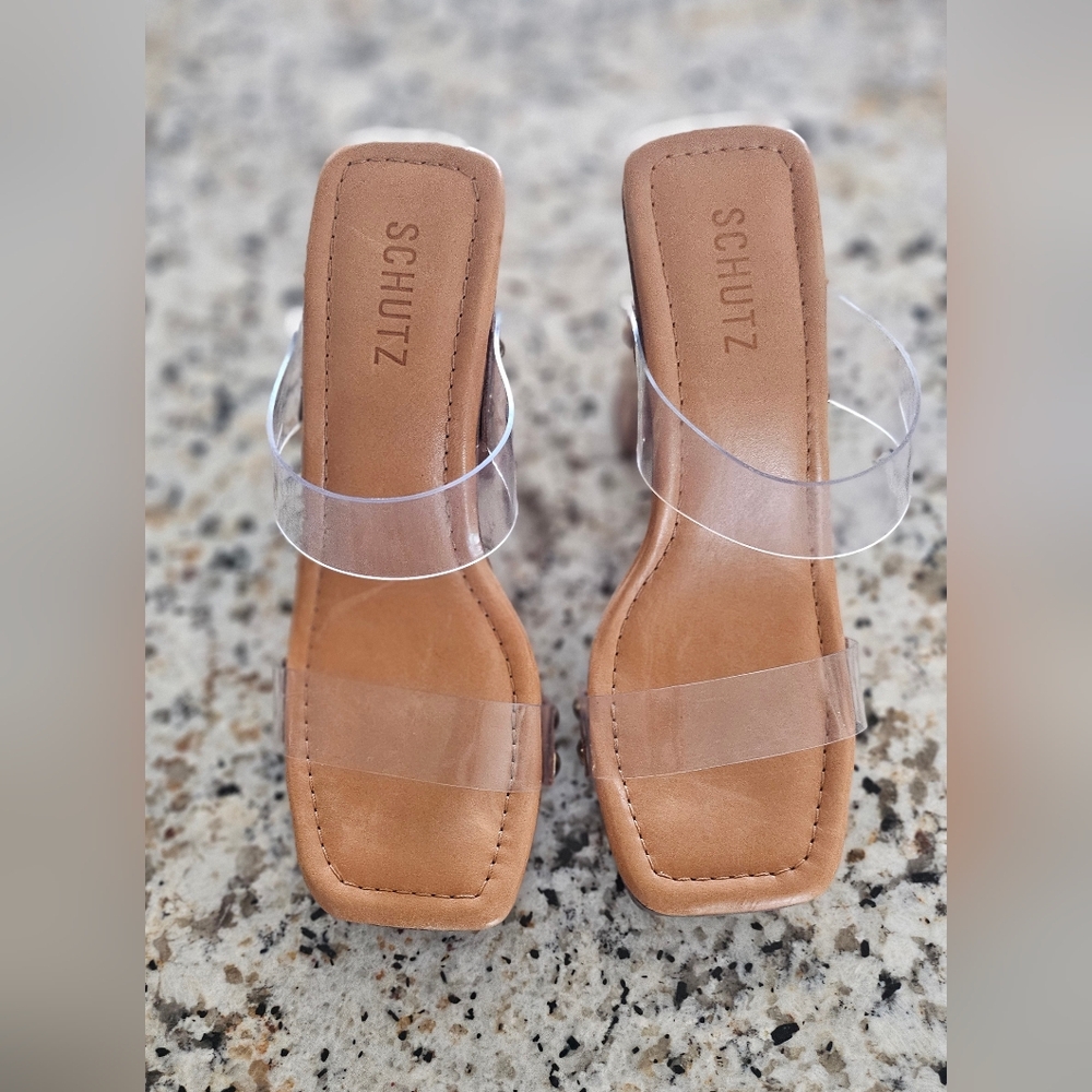 SCHUTZ Tansparent Block Heel Sandals - Picture 5 of 13